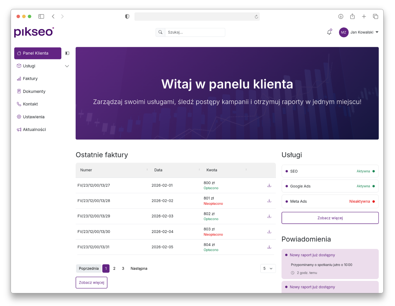 Podgląd panelu